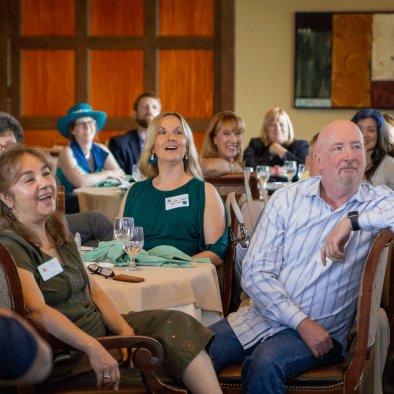 Meeting attendees listening to presentation